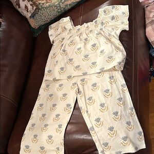 Rylee + Cru Cream and Blue Kids Matching Set
